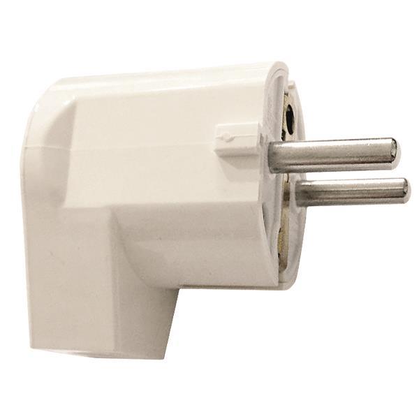 Plug Schuko Male Right Angle White 16a 250v 